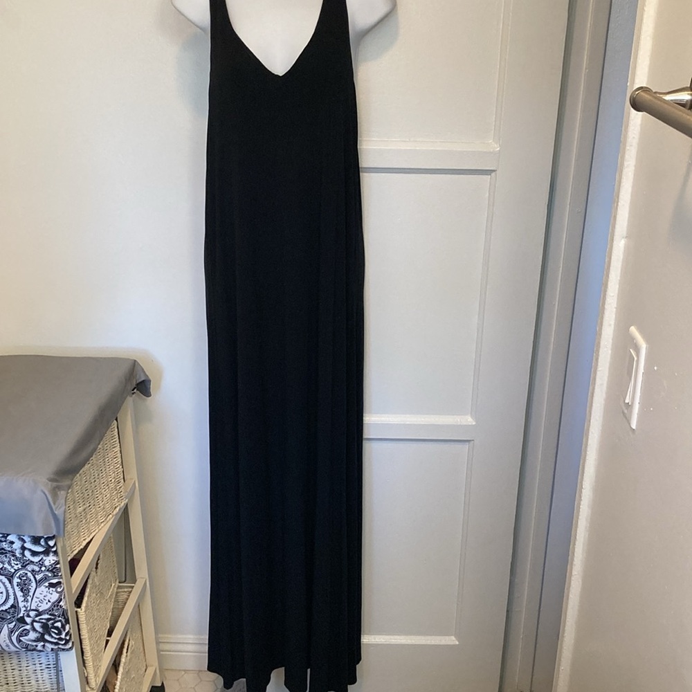 VINCE Racerback Maxi Dress Black Medium